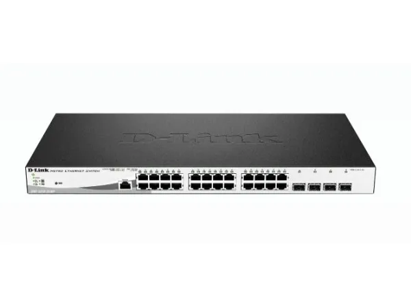 D-Link DGS 1210-28MP - Switch - Administreret - 24 x 10/100/1000 (PoE )   4 x Gigabit SFP - desktop, monterbar på stativ - PoE