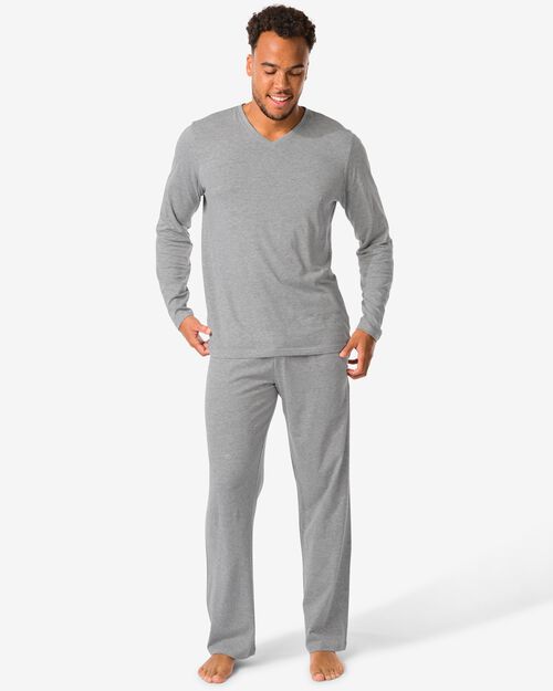 pyjama en coton pour homme  gris foncé