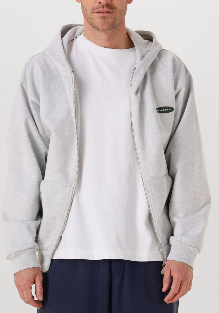 lichtgrijze bram's fruit trui distressed f*ck off zipper hoodie