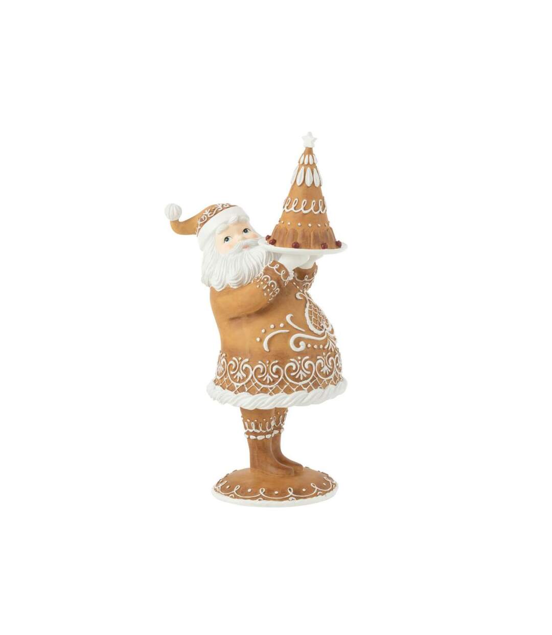 Paris Prix - Statuette Déco Père Noël pain D'épice 43cm Marron