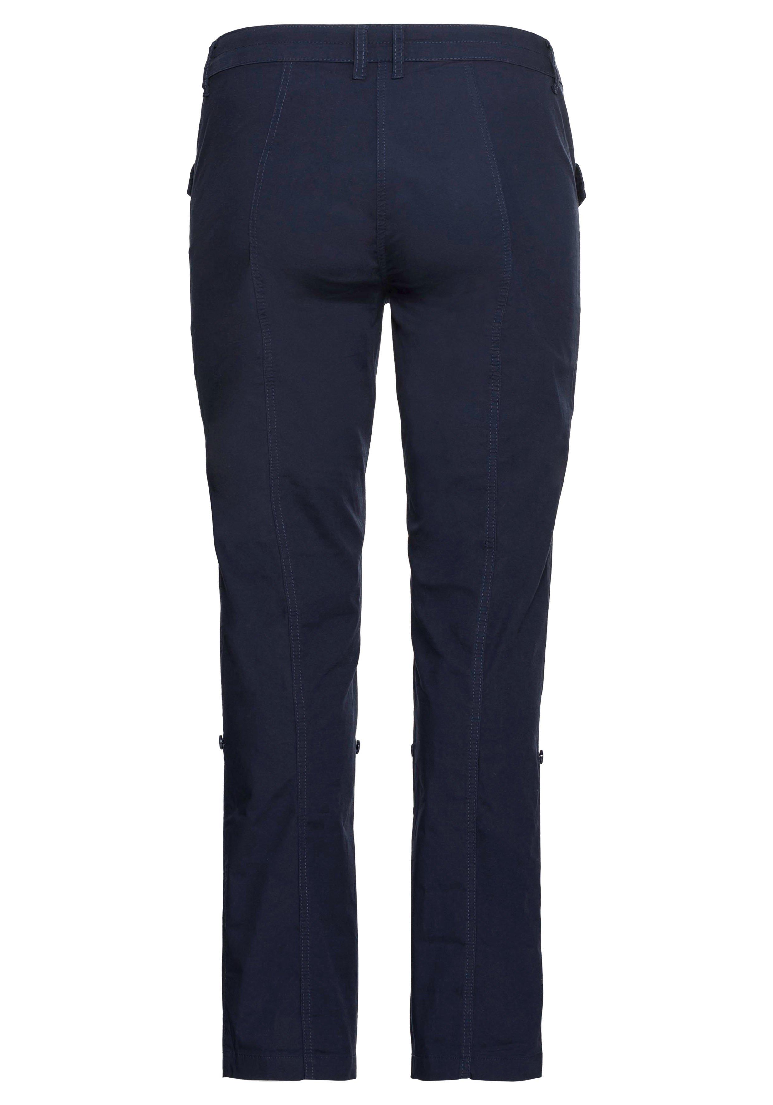Gerade Hose mit Teilungsnähten und Krempelfunktion