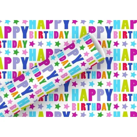 Braun & Company Geschenkpapier 1,5mx70cm Alu Happy Birthday
