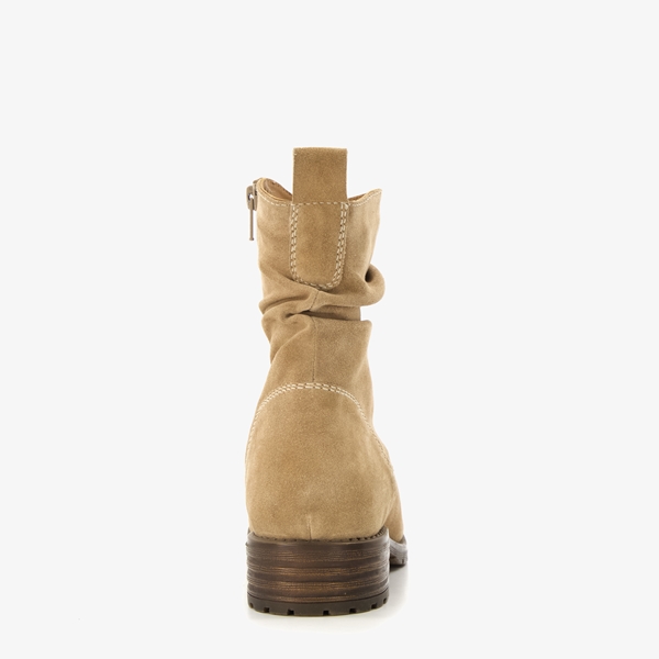 Hush Puppies suède dames enkellaarsjes beige