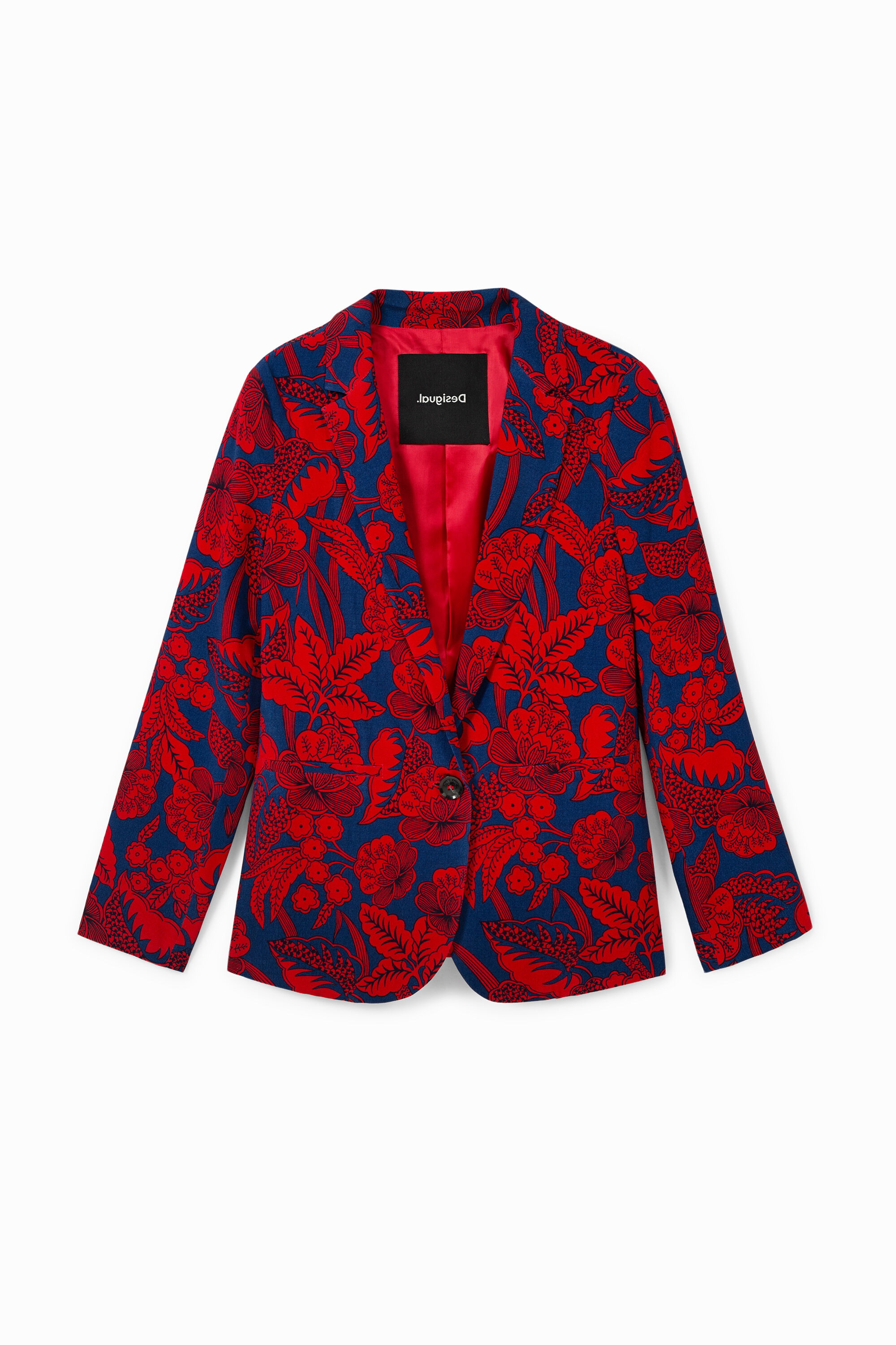 Veste de tailleur fleurie bordeaux