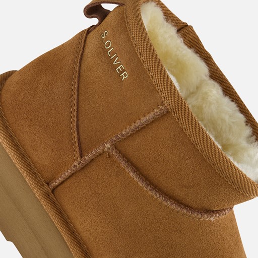S.Oliver Plateau Gevoerde boots cognac Suede