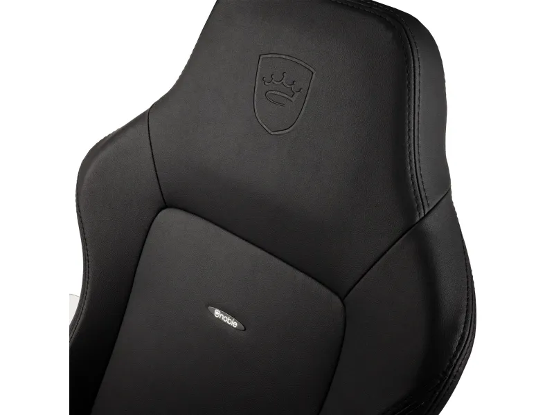 Noblechairs Hero - Stol - ergonomisk - armstøtter - T-formet - vippe - drejeled - polyuretan-læder, stålramme - sort