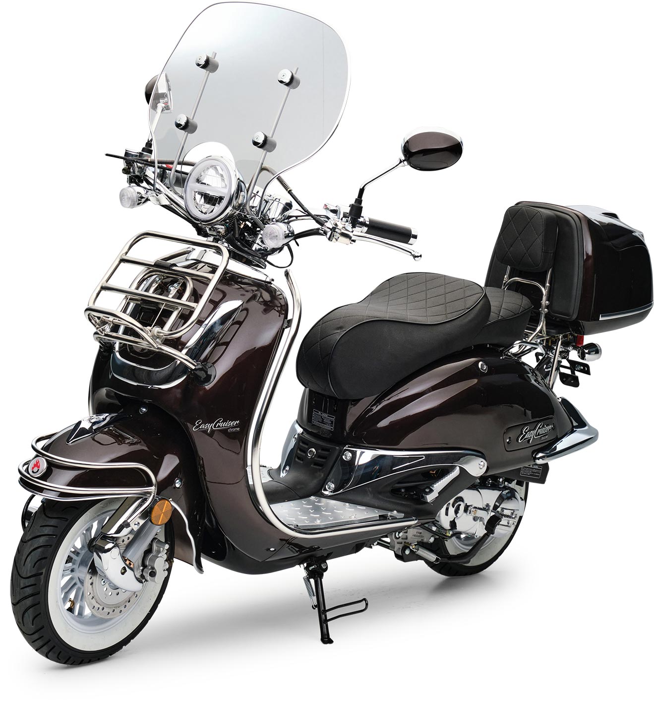 Motorroller Retro EasyCruiser Braun 50ccm 25 kmh Mofa Scooter