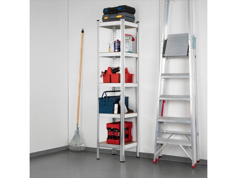 EASYmaxx Schwerlastregal 180 x 40 x 40 cm Regal mit 5 belastbaren Holzböden