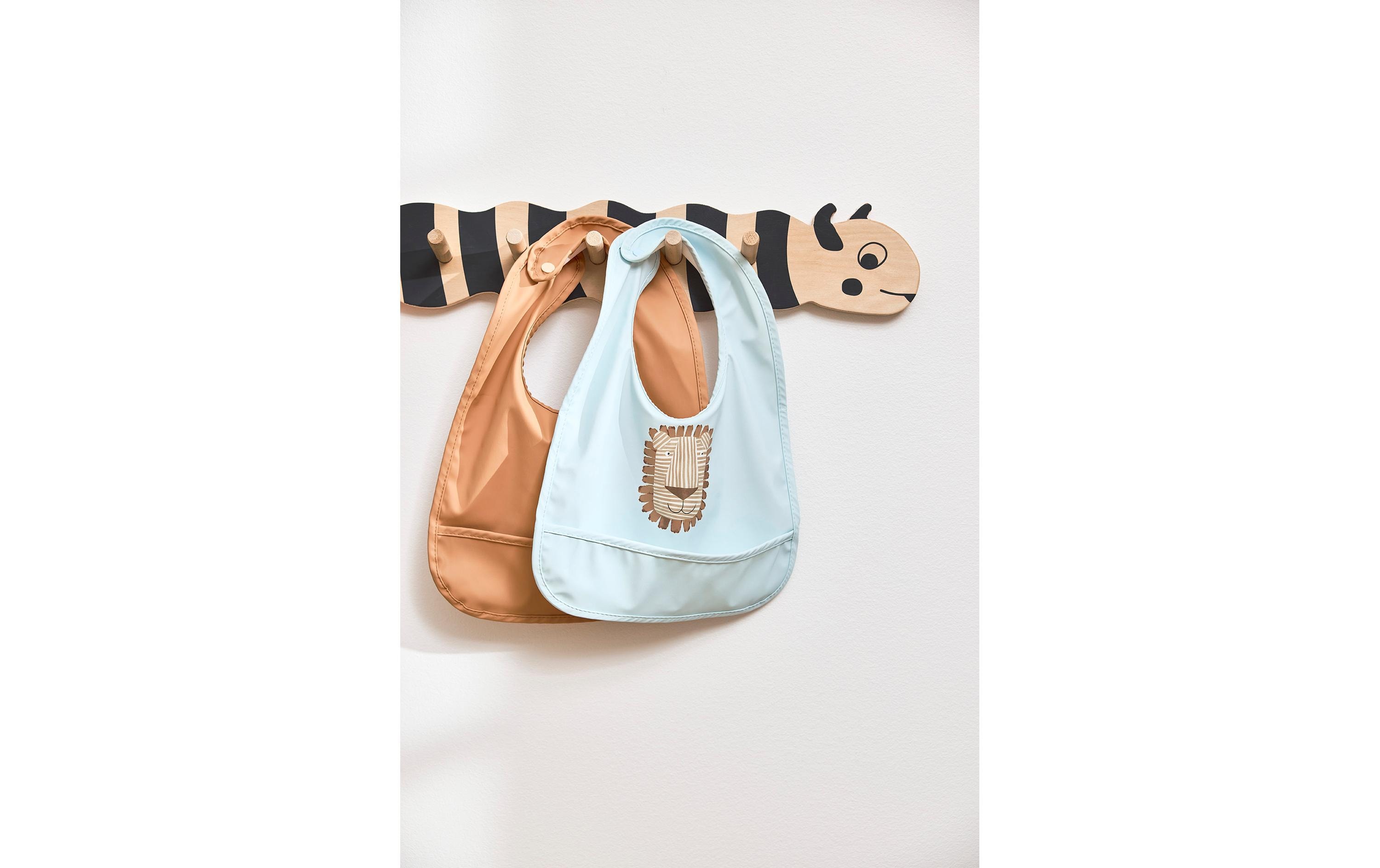 Lätzchen Lobo Lion 2 Stück, 34 x 27 cm, Hellblau/Caramel2-er Set Kinder-Lätzchen