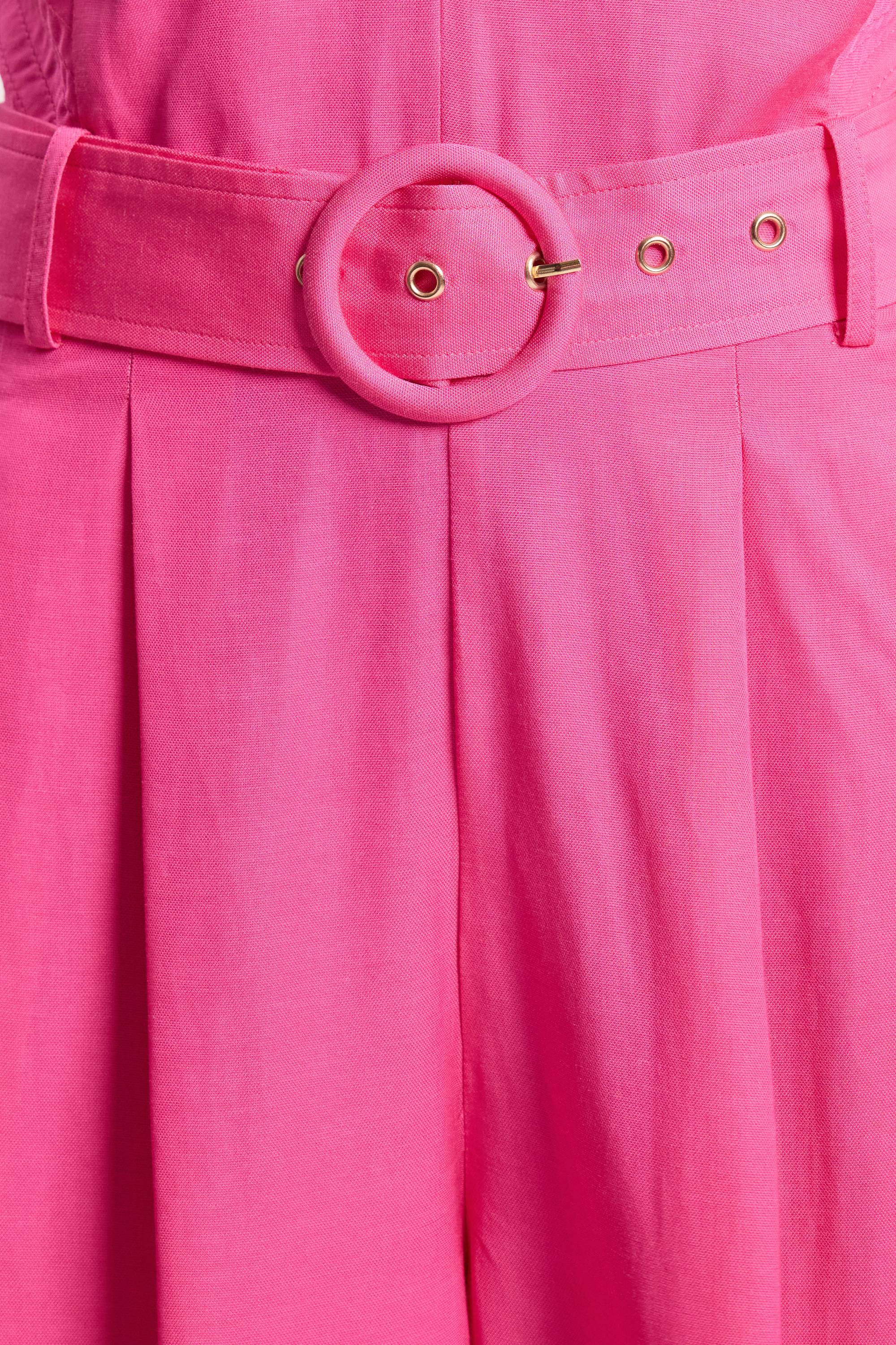 KarenMillen Combinaison-pantalon À Jambes Larges En Viscose Lin Premium Avec Encolure Croisée Dos-nu Et Ceinture