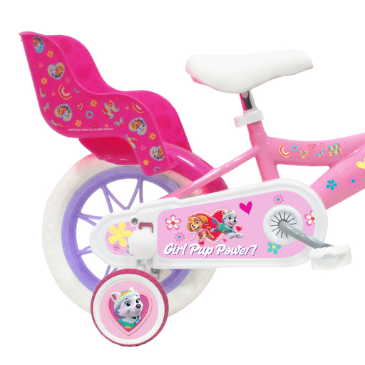 Bicicleta infantil Patrulha Canina de 30 cm para meninas de 3 a 5 anos.