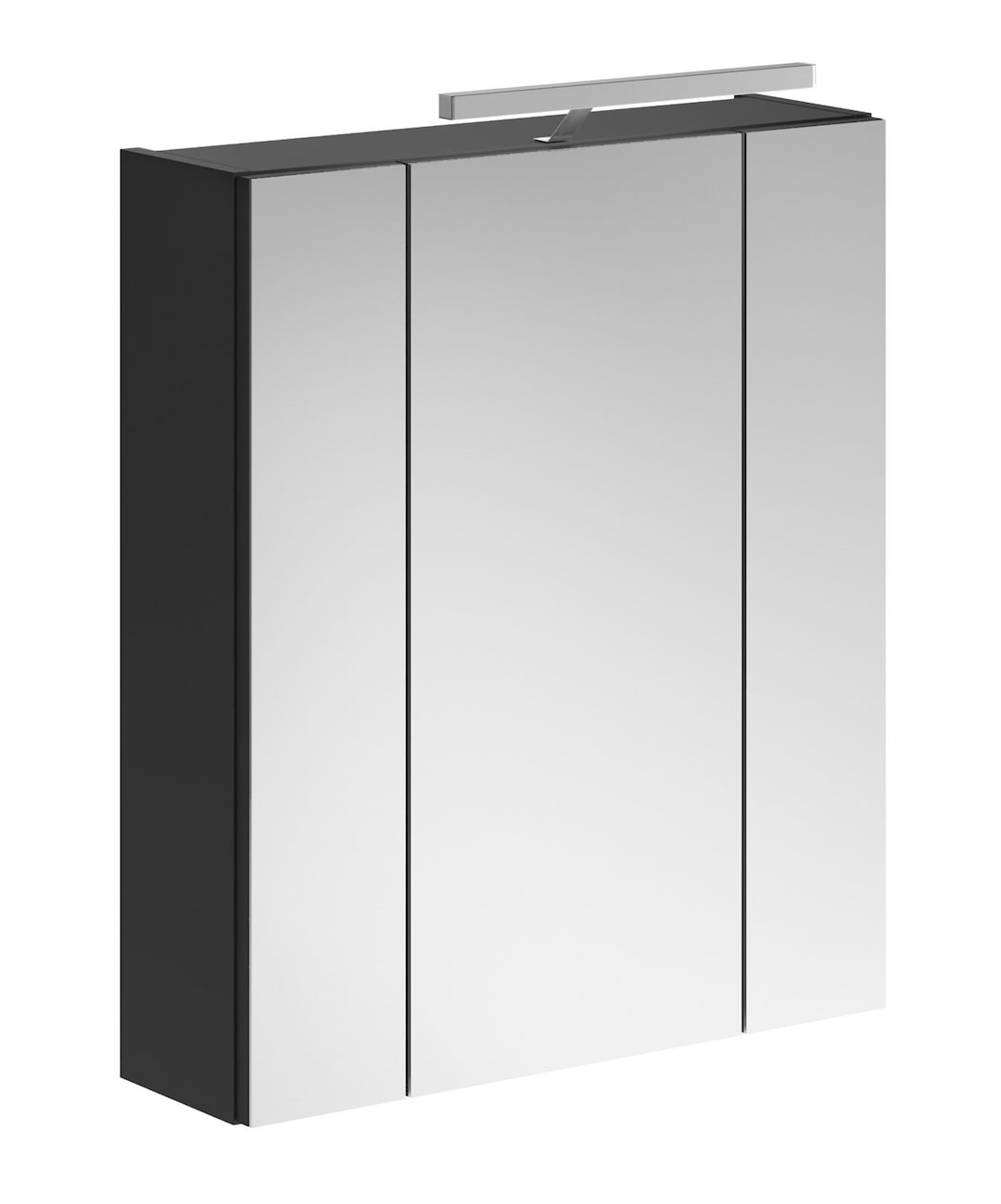 Spiegelschrank Linus inkl. Beleuchtung Schwarz Hochglanz 60x56x34 cm