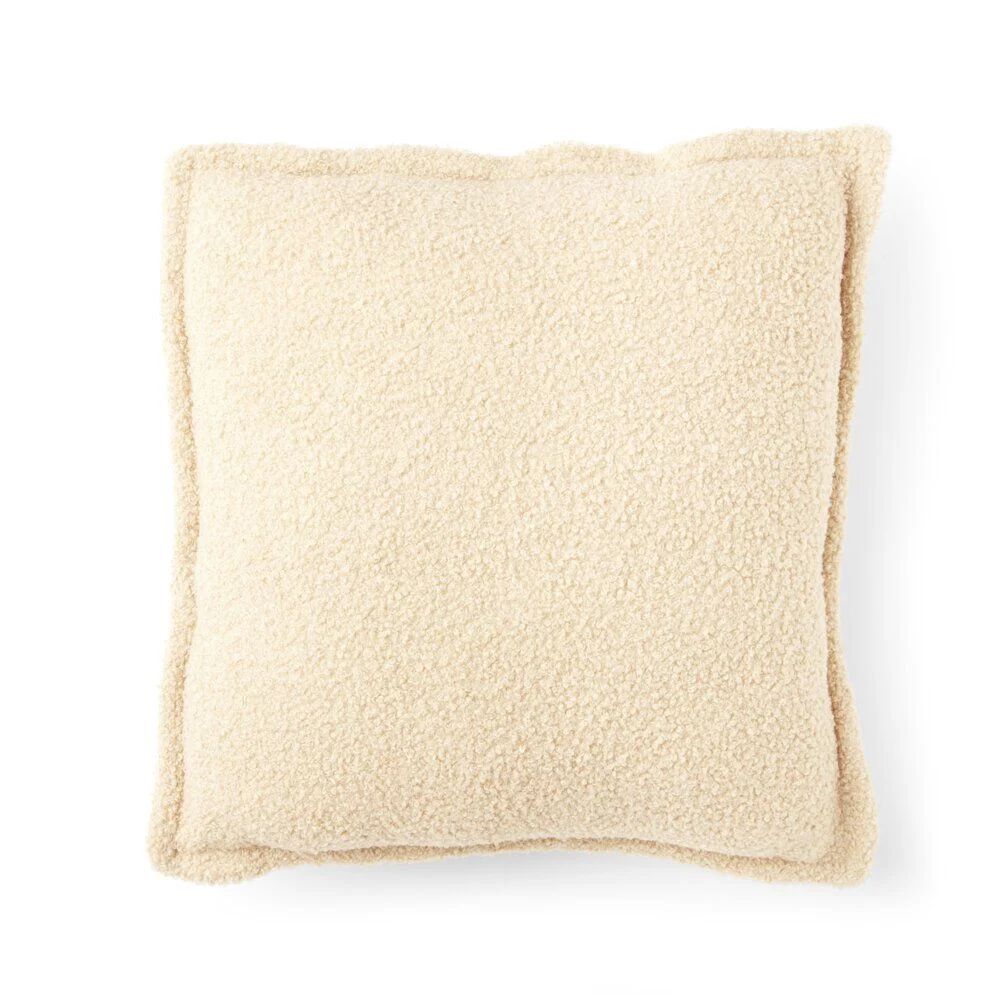 Coussin en tissu bouclette beige 40x40 cm