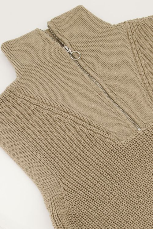Beige spencer met rits