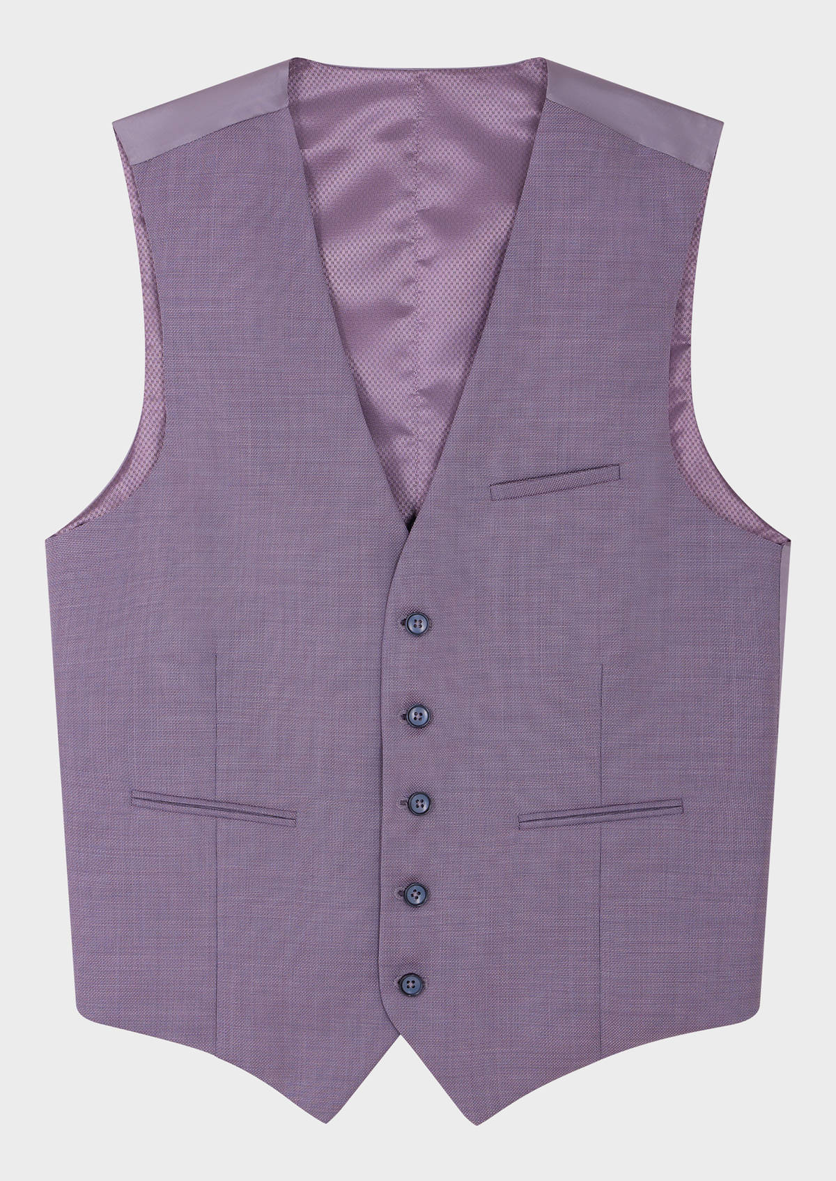 Gilet de costume en laine unie violine