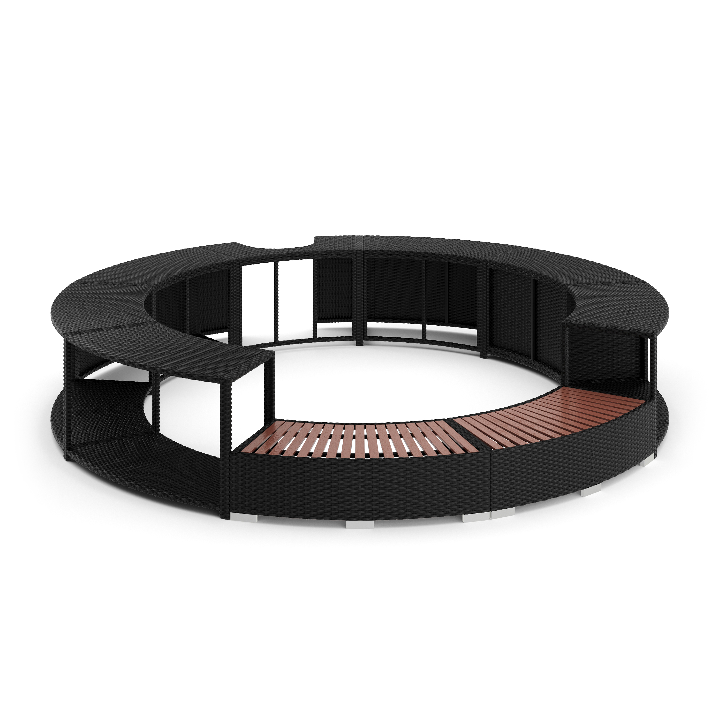 Whirlpool Umrandung Rattan HEAVEN schwarz