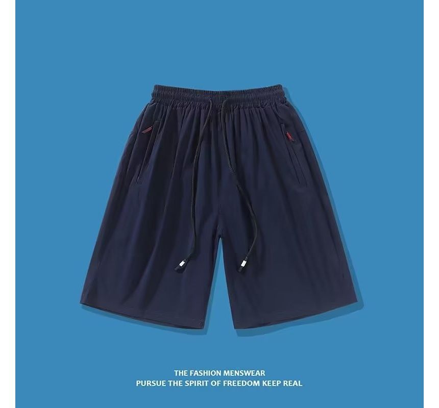 Dukakis - Effen shorts met trekkoordtaille