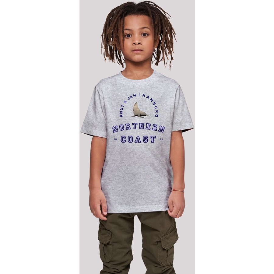 F4NT4STIC T-Shirt Robbe Knut & Jan Hamburg heather grey