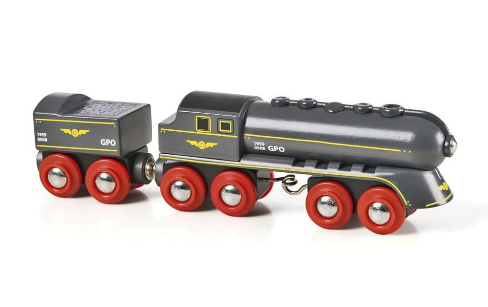 Eisenbahn Schwarzer KugelblitzLok mit Tender