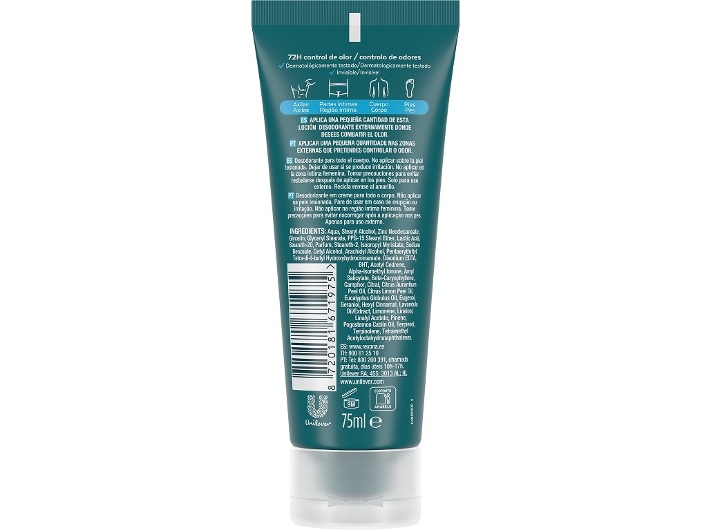 DESODORIZANTE CREME REXONA MEN PARA TODO O CORPO OCEAN RUSH 75ML