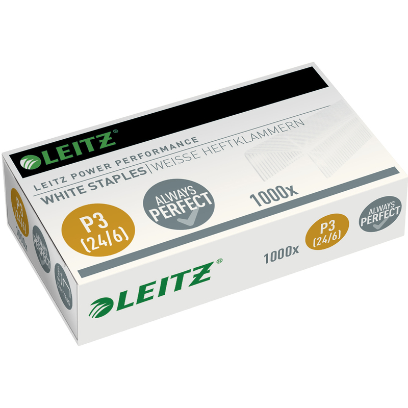 Leitz Heftklammern P3 24/6, weiss, 1000 Stück