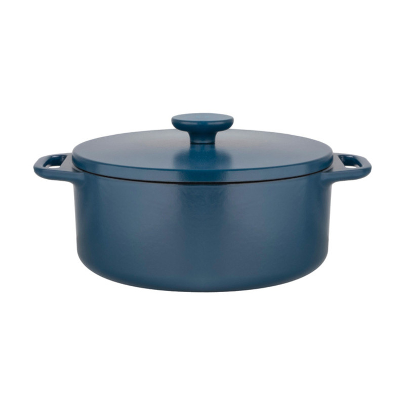 Hugo Kennis braadpan met deksel - gietijzer - blauw/zwart - ø24 cm