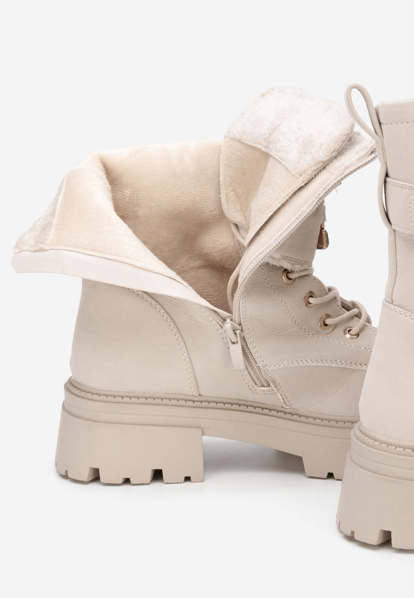 Bottines rangers femme beige Acasia