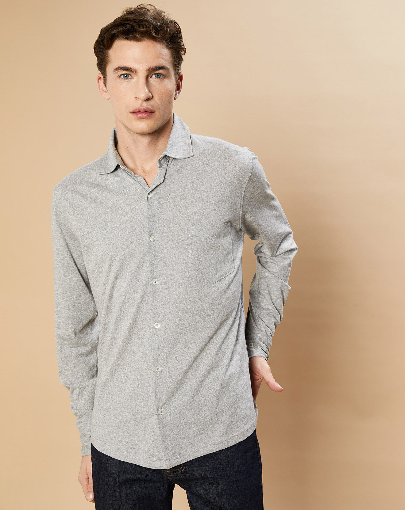 Hartford Chemise en Jersey heather gris