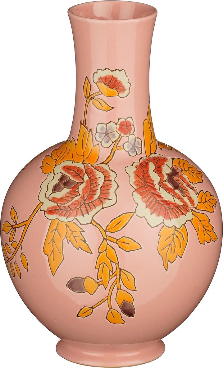 Mica Decorations vaas Eloise roze D 22 H 36 cm