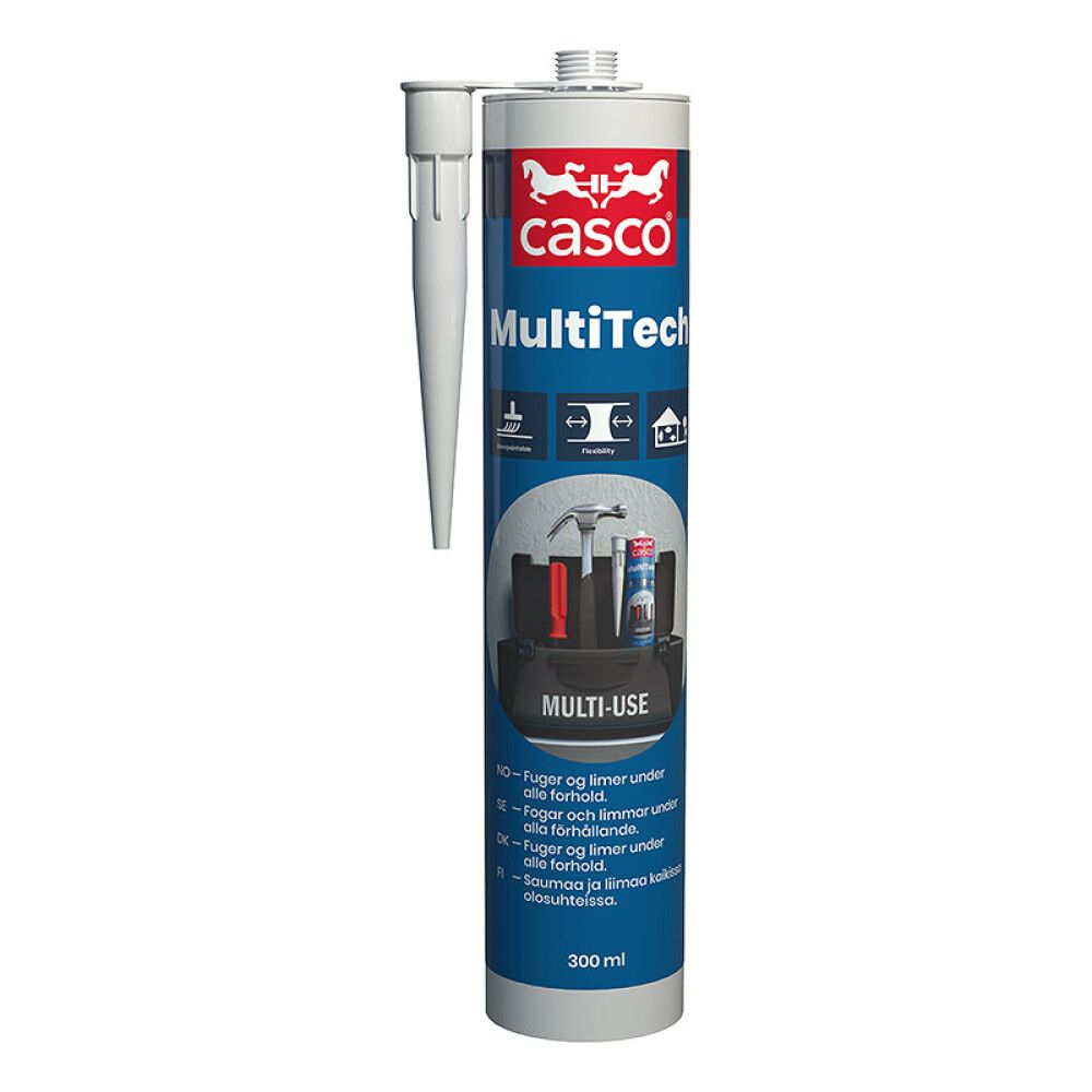 FUGEMASSE CASCO MULTITECH ALLROUND GRÅ 300 ML