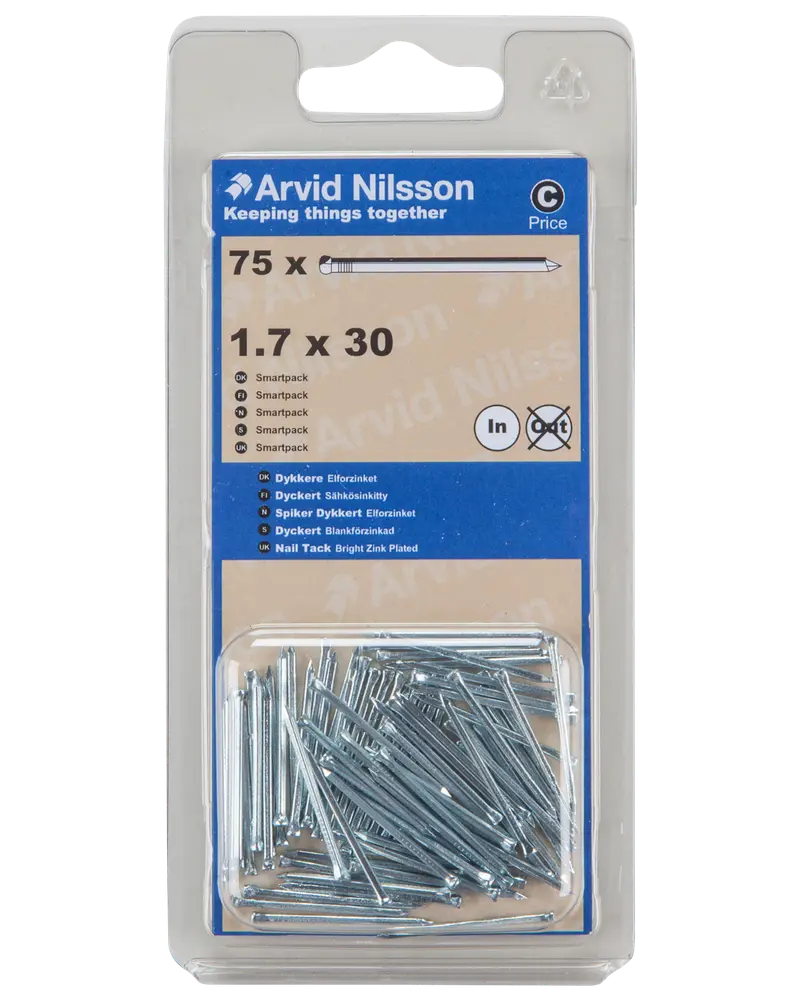 Arvid Nilsson Dykker firkantet 1,7 x 30 mm 75-pak