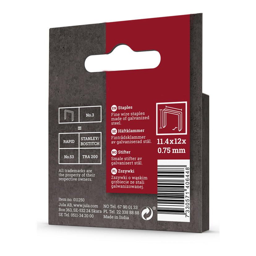 Stifter 1000-pk No. 3 12 mm