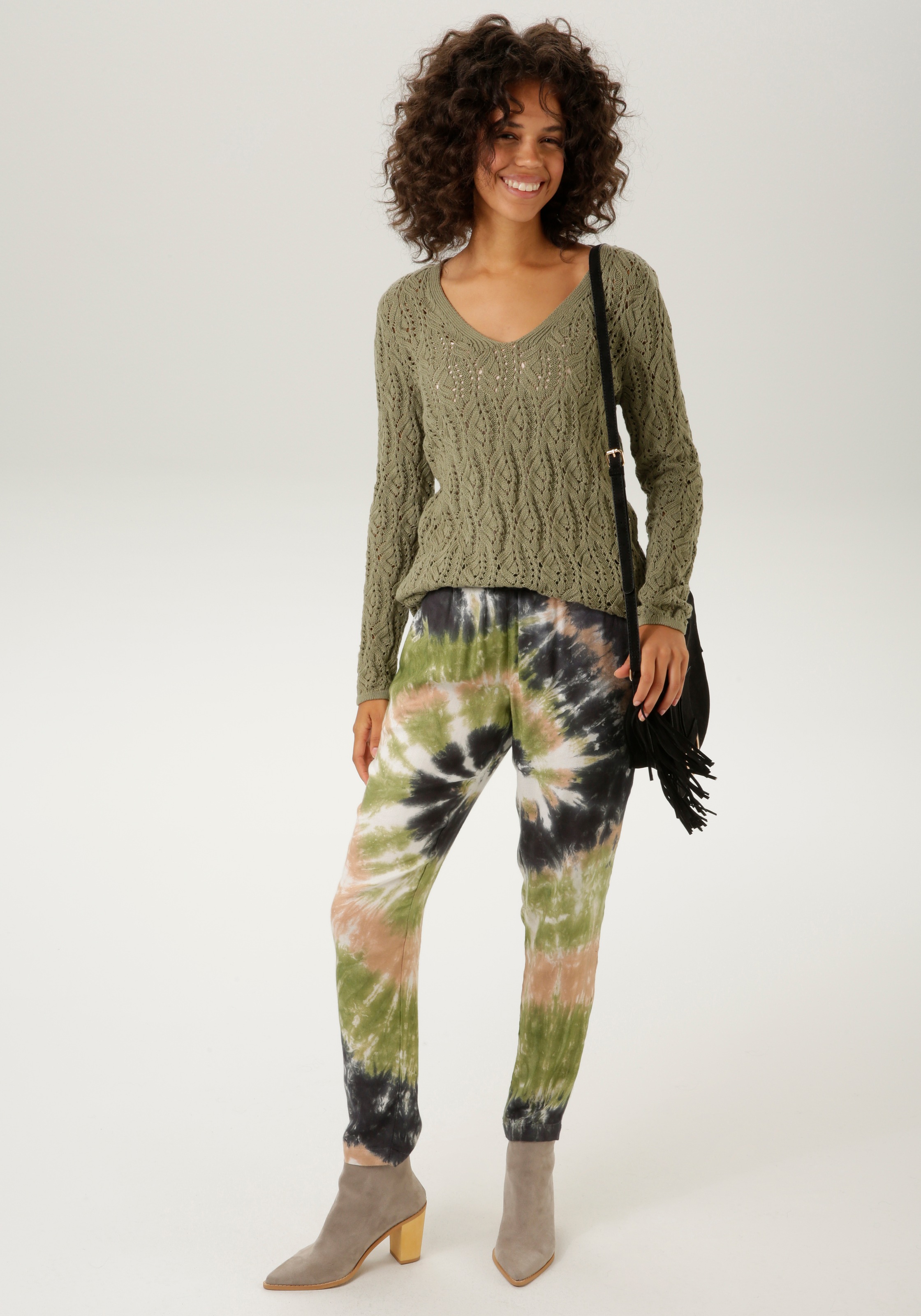 Aniston CASUAL Strickpullover , mit trendigem Ajour-Muster