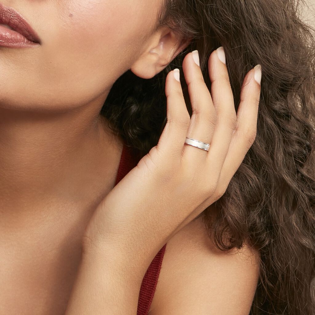 Alliance Aelyne Ruban Plat Argent Blanc