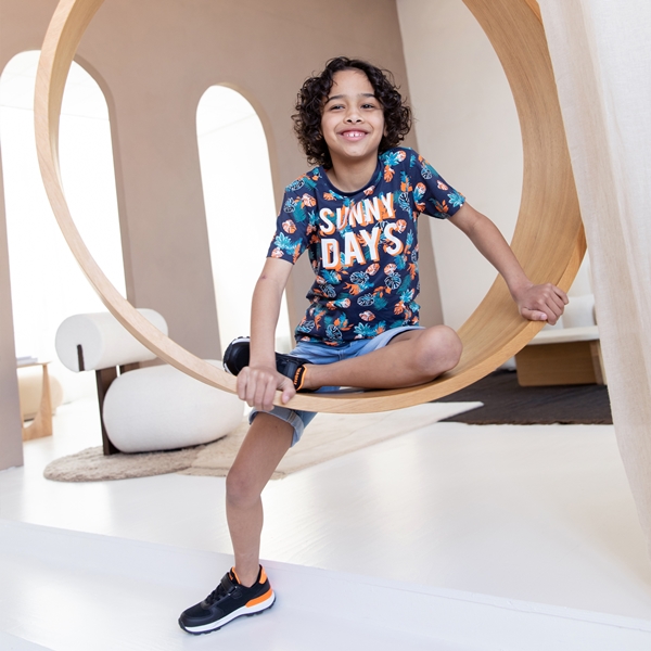 Unsigned jongens T-shirt blauw met print