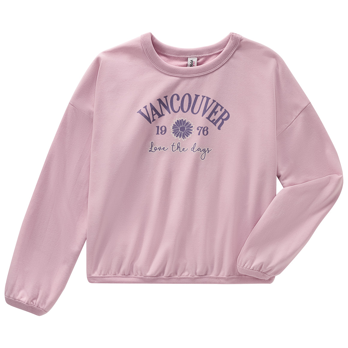 Yigga Mädchen Sweatshirt im Cropped-Style rosa