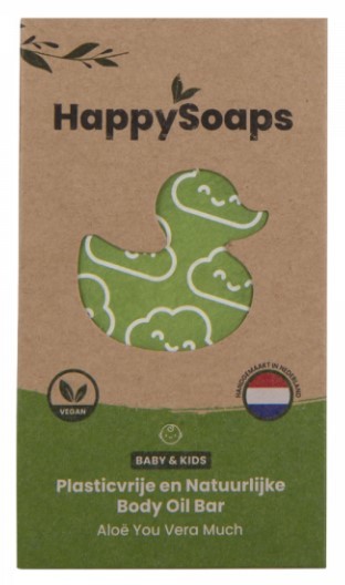 HappySoaps Baby & Kids Body Oil Bar Aloë You Very Much 60g