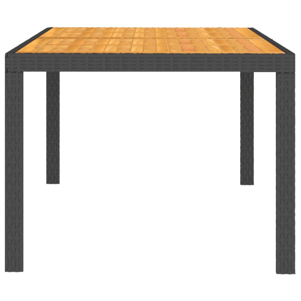 Mobilier à dîner de jardin 5 pièces et coussins résine tressée noir