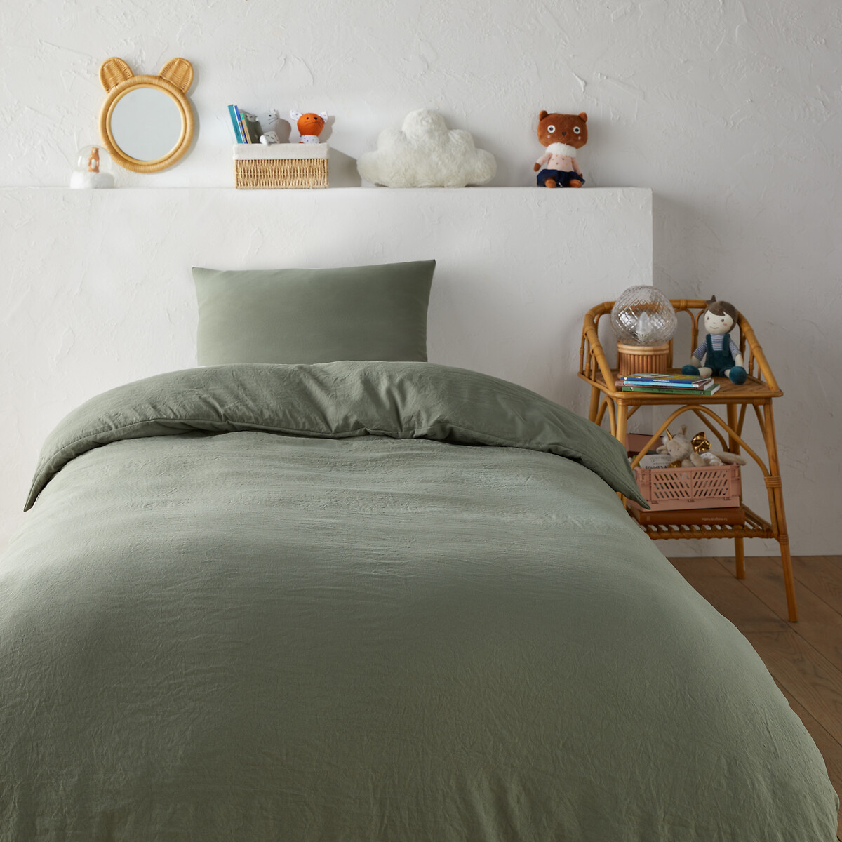 LA REDOUTE INTERIEURS<br>Conjunto de cama infantil, microfibra reciclada e lavada