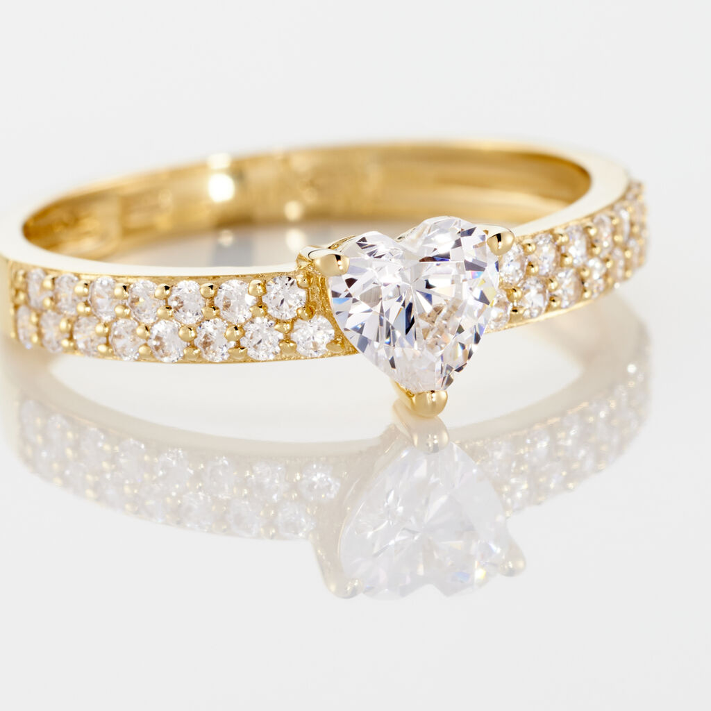 Bague Monelle Or Jaune Oxyde De Zirconium