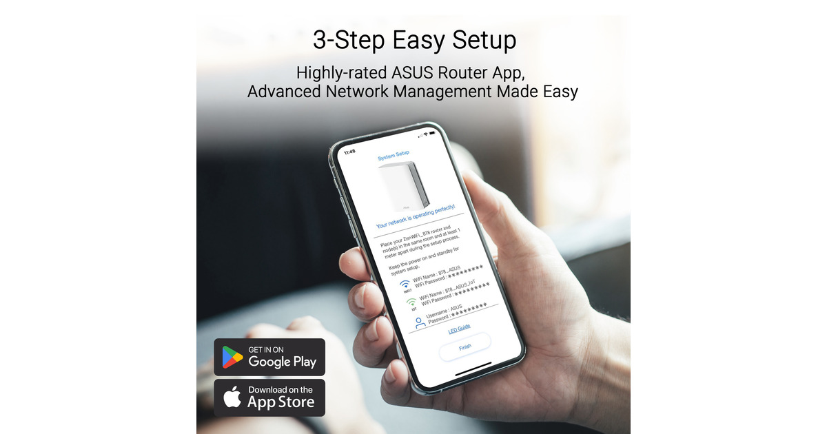 ASUSZenWiFi BT8 router  (Wit, 3 stuks)