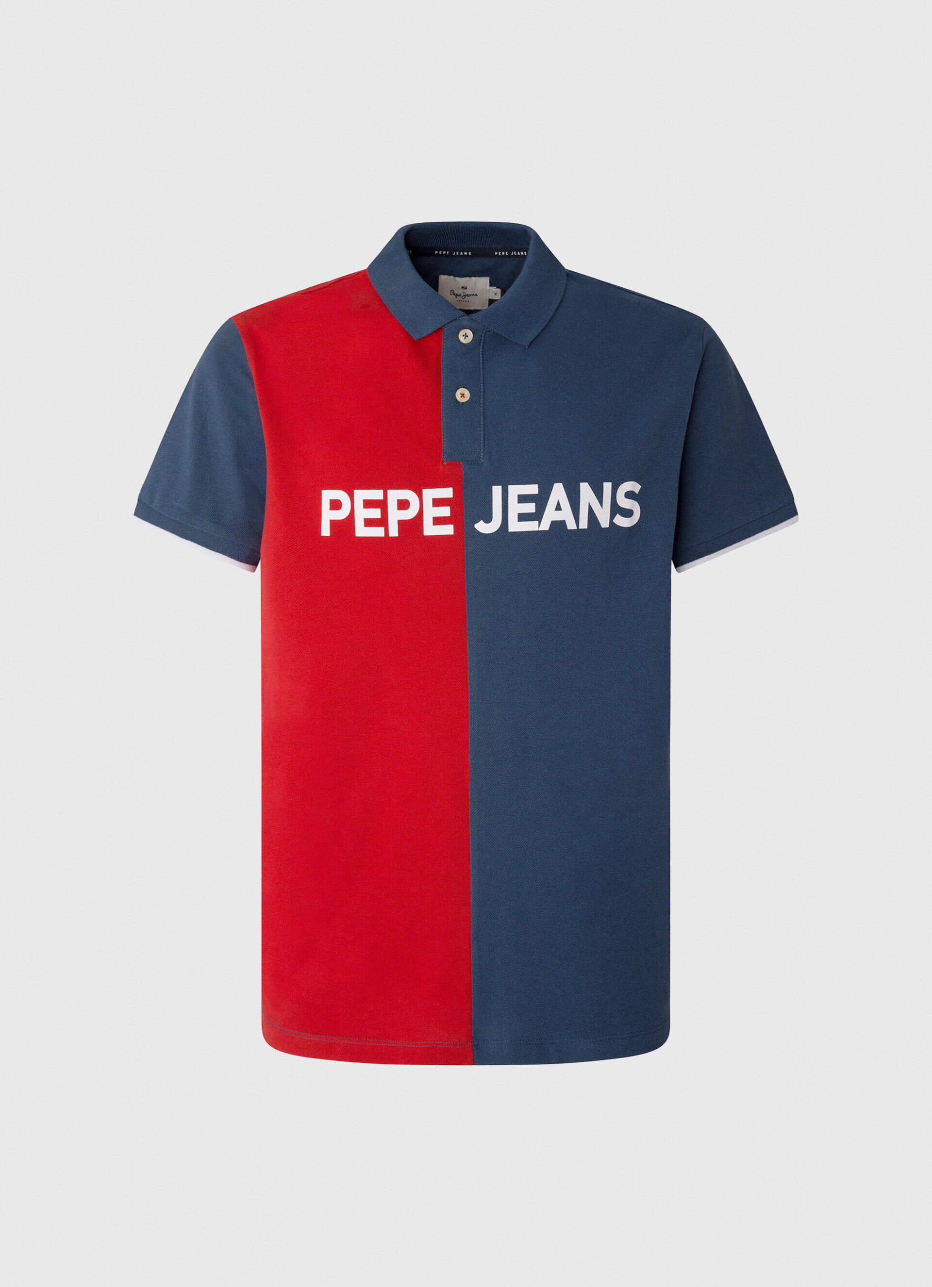 POLO COTTON PIQUÉ COLOR BLOCK - Jarman Azul