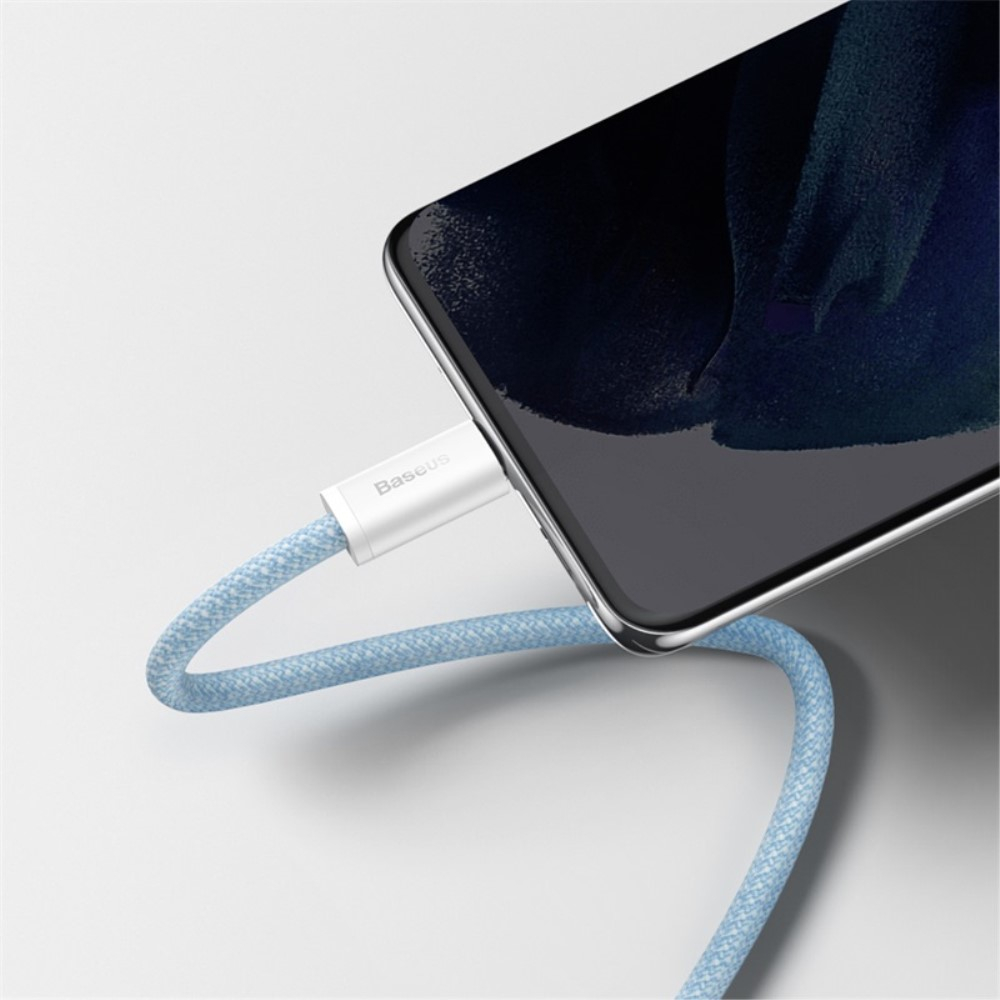 (2m) 100W Dynamic USB C auf USB C Nylon Ladekabel Fast Charging Datenkabel - Blau