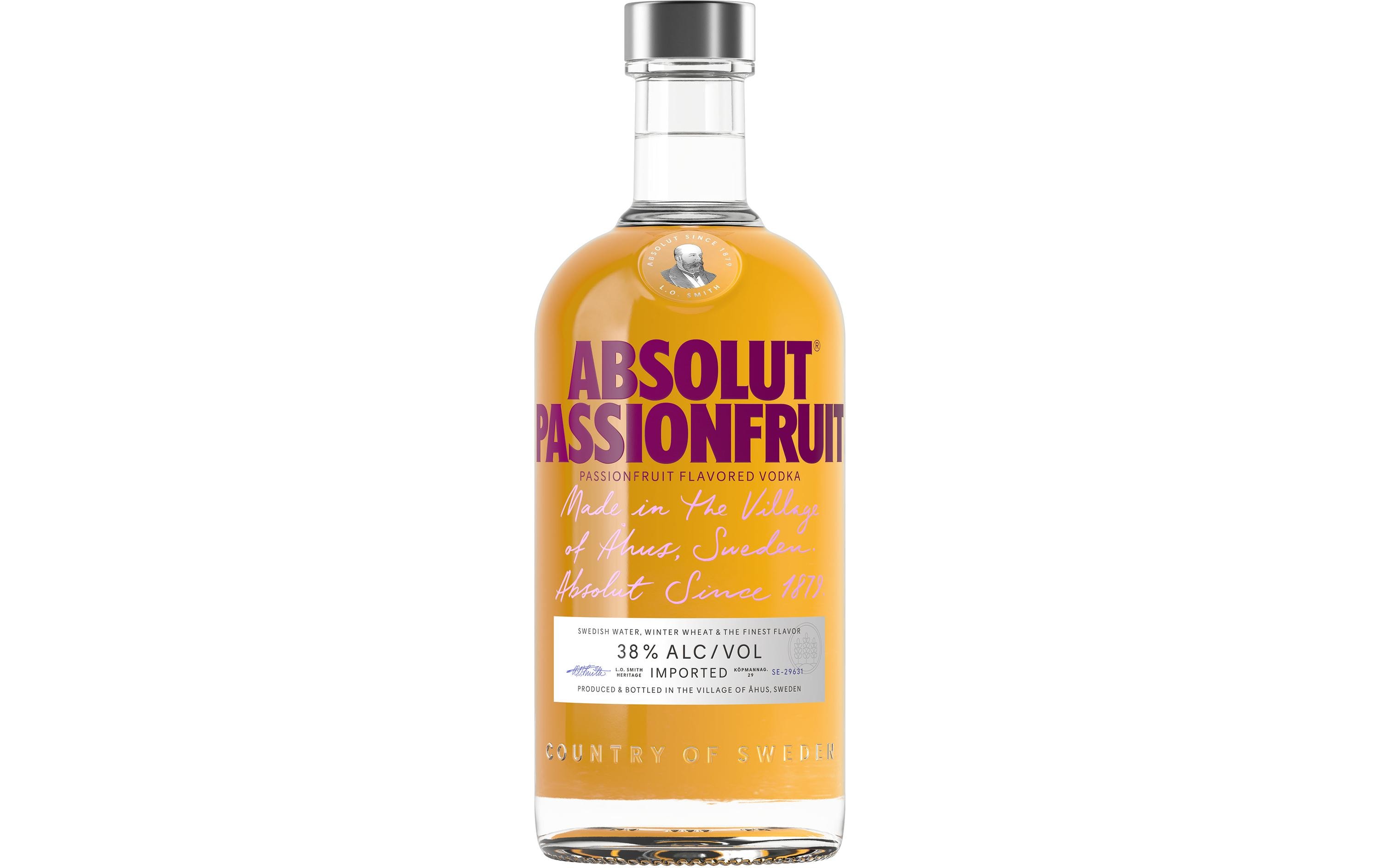 Vodka Passionfruit 0.7 lAromatisierte Spirituose auf Getreidebasis mit Aroma von Passionsfrucht und Orangenblüte