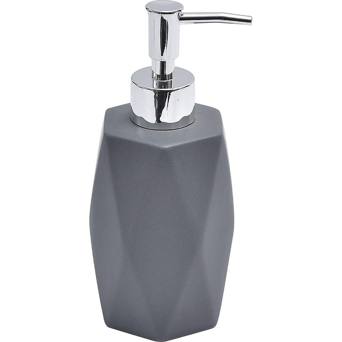 DISTRIBUTEUR A SAVON GRES FORME LOSANGE GRIS FONCE