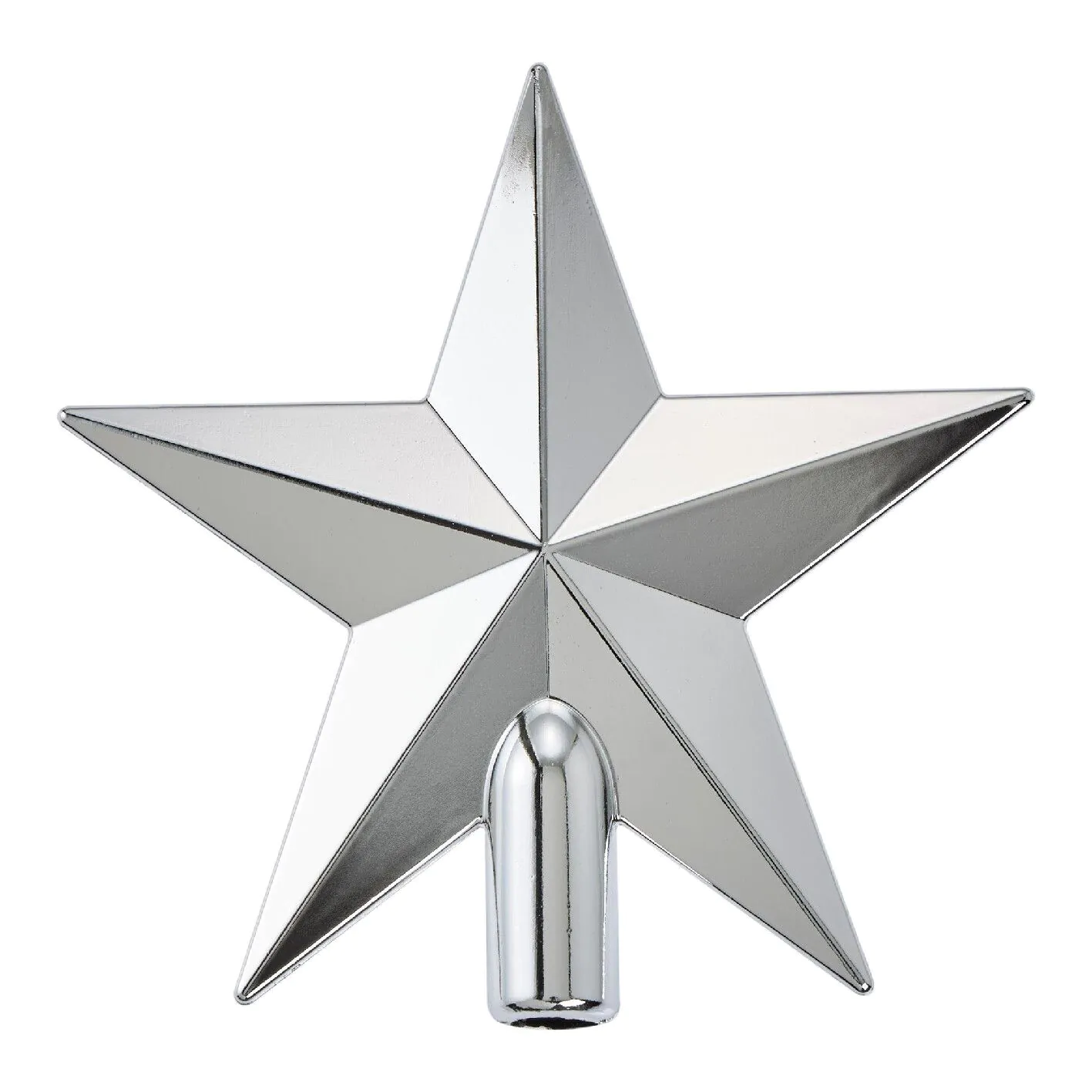 Weihnachtsbaumspitze Stern, silber/glänzend, 20 cm