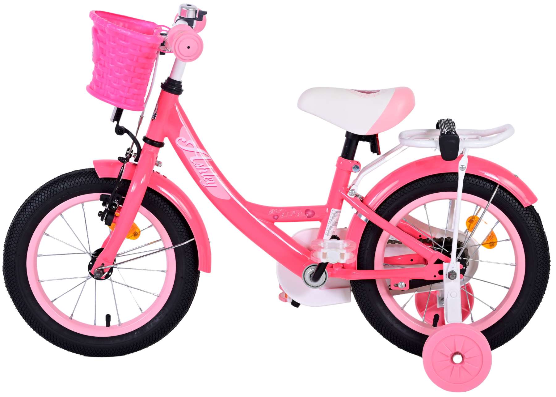 Kinderfahrrad Ashley Fahrrad für Mädchen 14 Zoll Kinderrad in Rosa/Rot