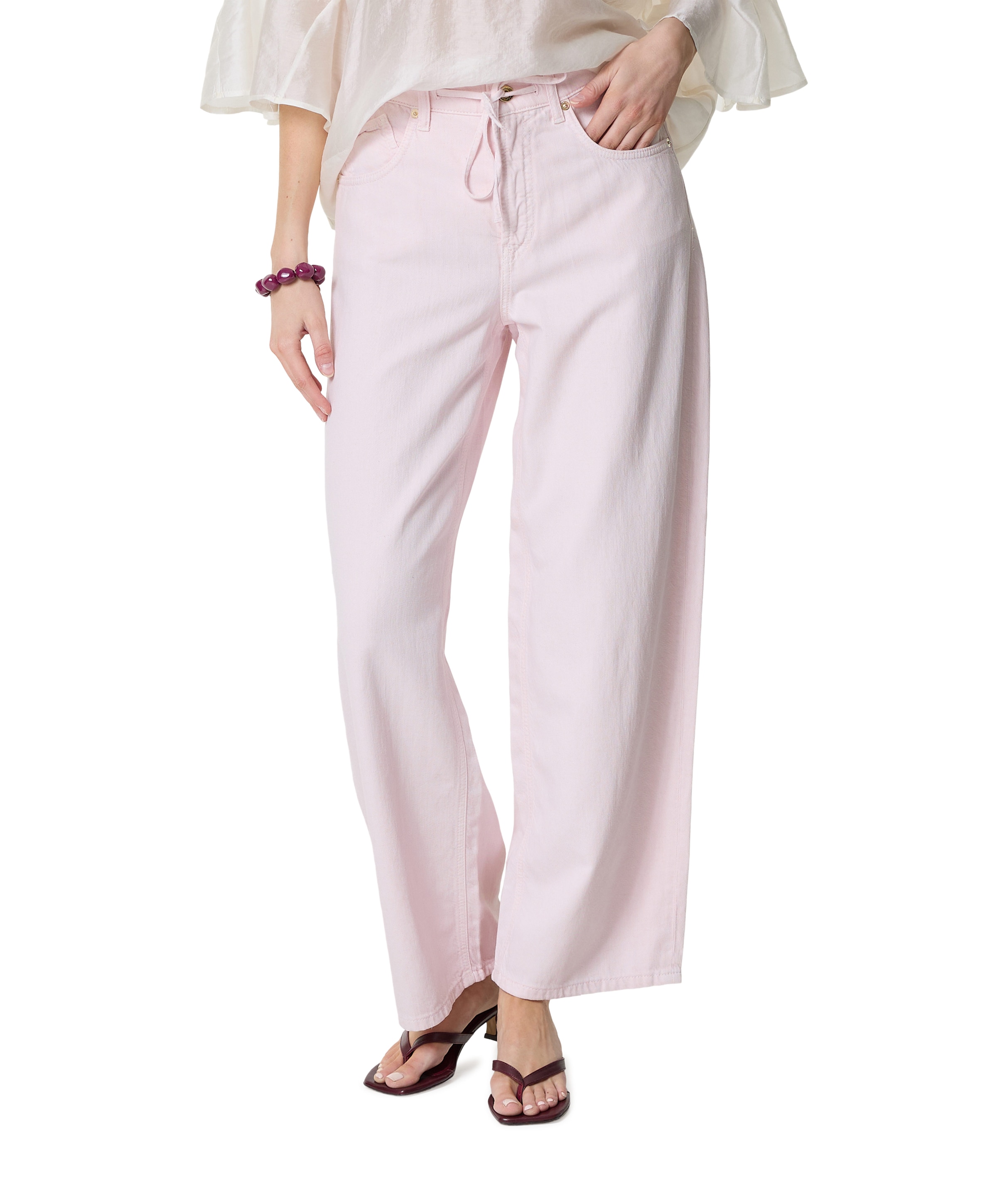 Cambio Baggy dames jeans roze
