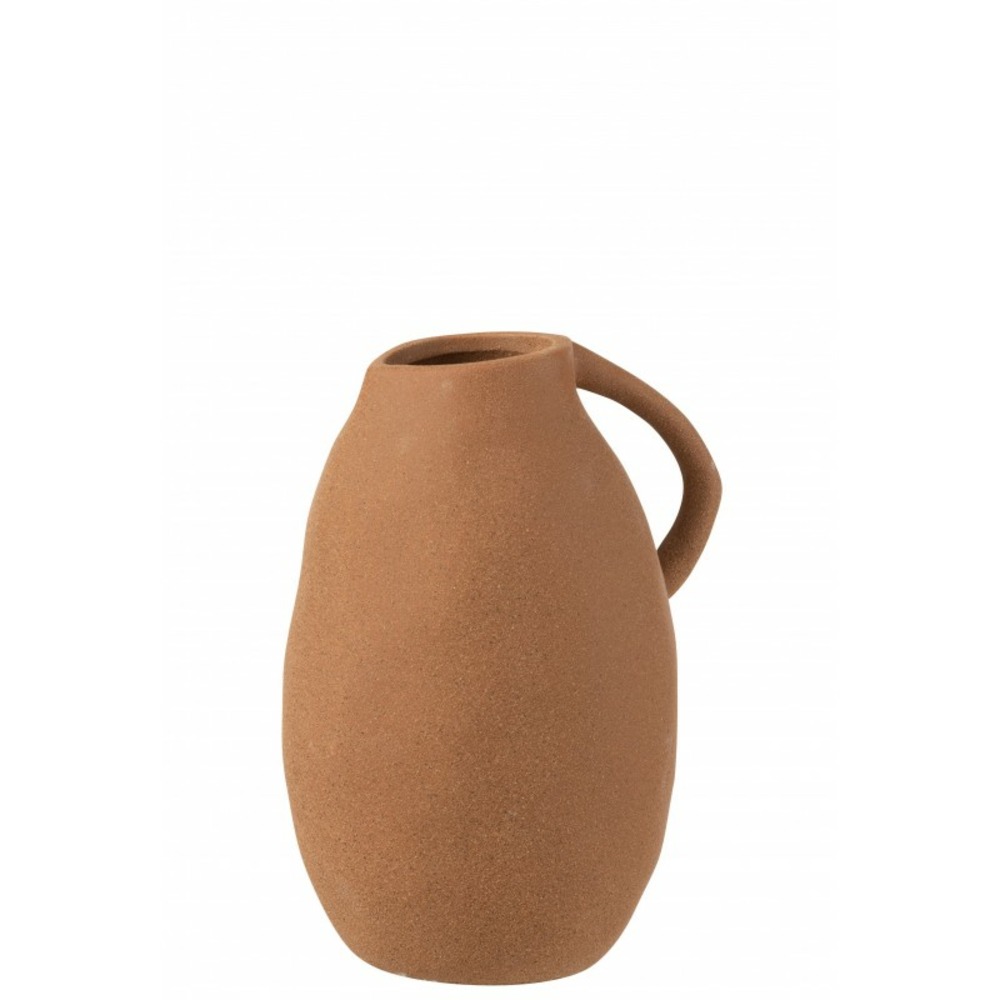 Vase cruche en céramique marron 18x15x25cm