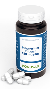 Bonusan Magnesiumcitraat 150mg Plus Tabletten Multiverpakking 3x60TB